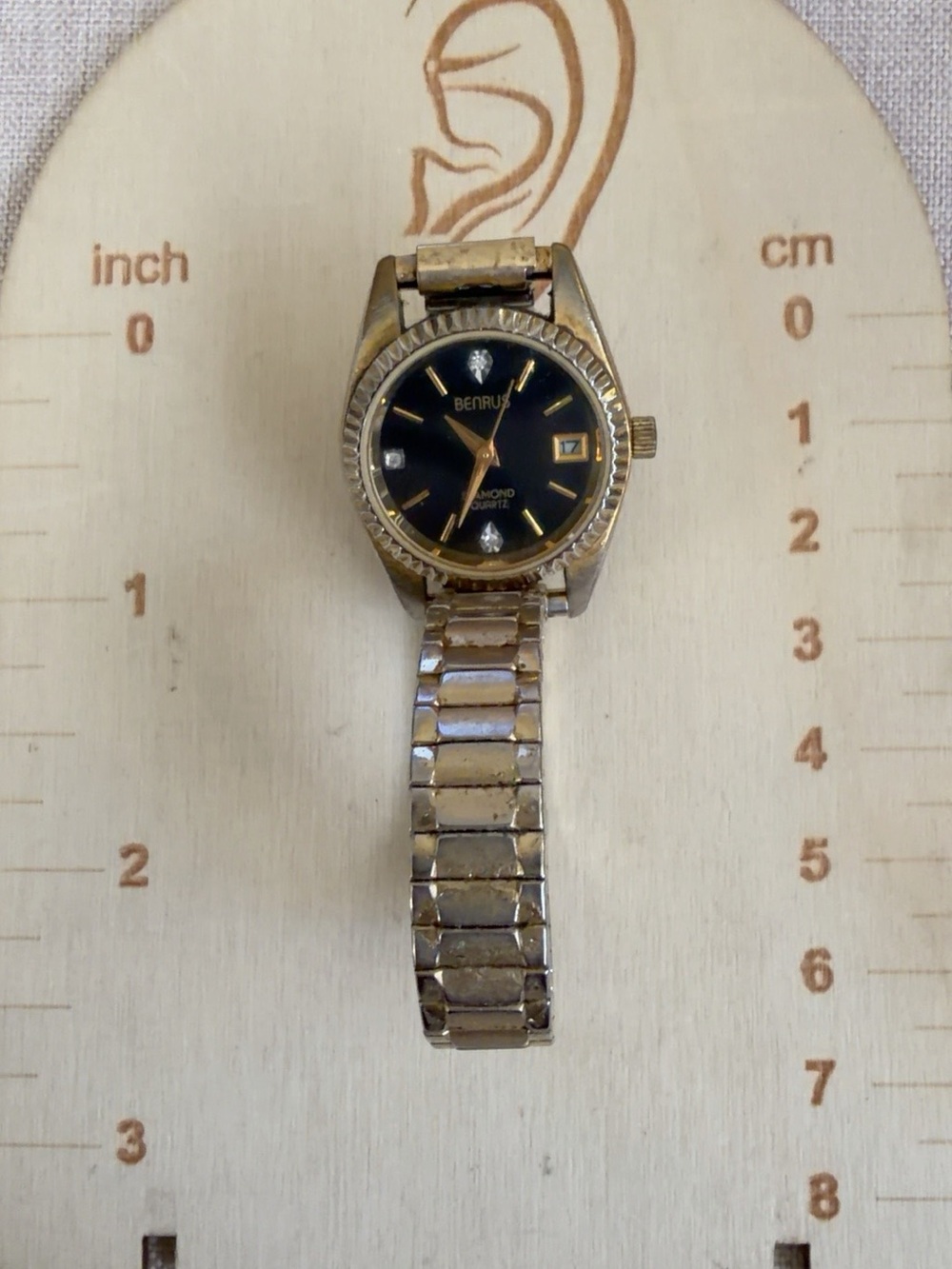 Benrus Women's Gold-Tone Black Dial Dress Watch